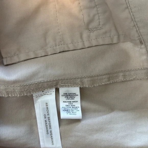 NWT Ann Taylor LOFT Mid-Rise Cotton Linen Blend Straight Leg Woven Pant, 12 - Picture 9 of 9